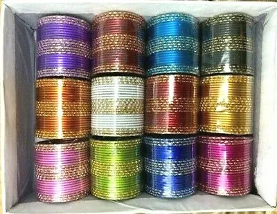 Kids Size  2-4  Indian Jewelry Metal Color Bangles Red Blue Black Gold Magenta • $7.99