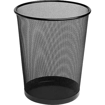 Rolodex Durable Rolled Mesh Steel Round Mesh Trash Can 4.5Gal Black Wide Opening • $23.25