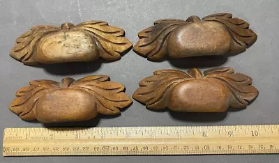 Lot Of 4 Vintage Wood Eastlake Leaf Pattern  Drawer Pulls • $29.99