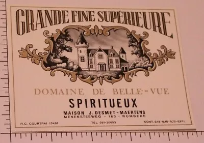 Vintage Grande Fine Superieure Domaine De Belle Vue Label European Liquor • $6.64