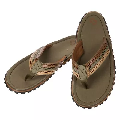 £25.99 • Buy Sinner Beach Slaps III Flips Flops Toe Post Sandals Moss Green / Brown