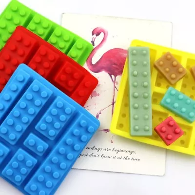 Building Block Bricks Silicone Mould Chocolate Wax Soap Jelly Ice Mould Melts • £3.05