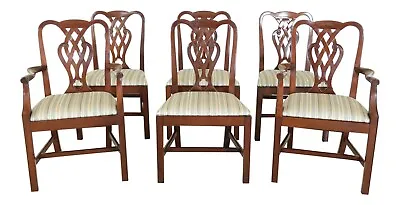 LF49514EC: Set Of 6 BAKER Chippendale Mahogany Dining Room Chairs • $2895