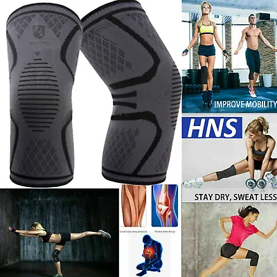 £4.12 • Buy 2 Copper Knee Support Compression Sleeve Brace Patella Arthritis Pain Relief Gym