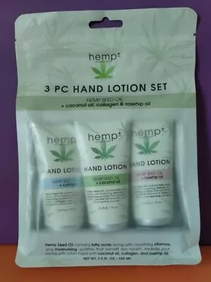 Hemp+ My Beauty Spot 3 PC HAND LOTION SET Coconut Oil Rosehip Collagen 2.5oz • $18