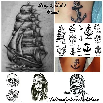 Sailor Fancy Dress Temporary Tattoo Anchor Pirate Costume World Book Day! • £2.79