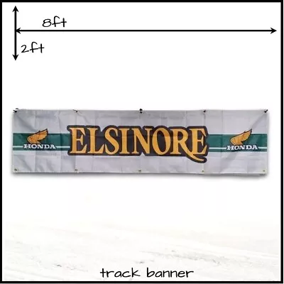 2ft X 8ft - Vintage Motocross Banner Flag Wall Sign - Honda Elsinore CR • $35