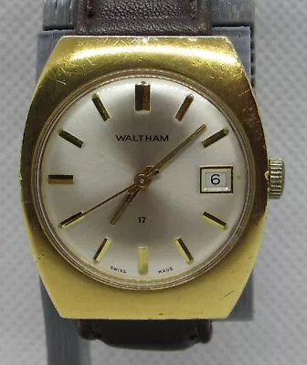 1970s Men's Waltham Manual Wind Watch W/ Date - Restored And Running • $65