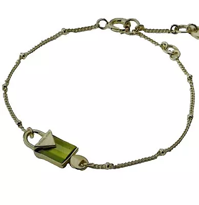 Michael Kors Semi-Precious Peridot 14K Gold Mercer Lock Chain Bracelet 2.9g • $40