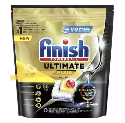 2x56pc Finish Powerball Ultimate Plus All In 1 Dishwashing Tablets Lemon Sparkle • $79.99