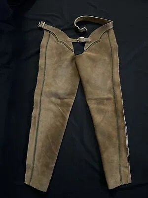 Barnstable Riding Tan Suede Leather Full Chaps W/Zipper - Children's Size 10 USA • $34.95