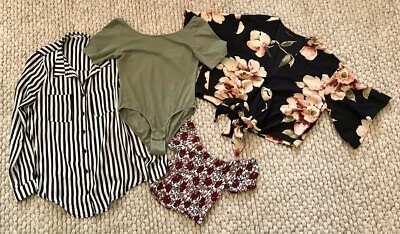 $13 • Buy Miss Mango, Caroline Morgan, Valleygirl Tops & Khaki Bodysuit Size 10