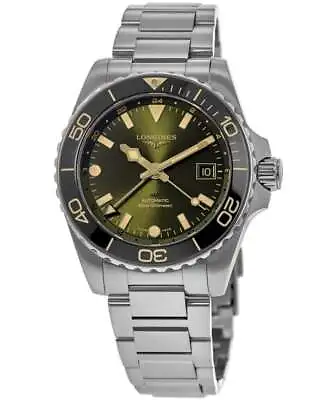 New Longines HydroConquest GMT Green Dial Steel Men's Watch L3.790.4.06.6 • $2027.40