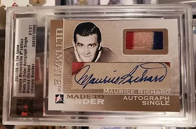 Maurice Richard 07/08 ITG Ultimate Made To Order Patch Auto 1/1 • $2925