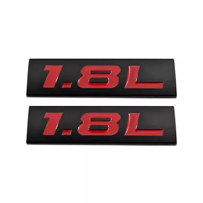 2x Black&Red Metal Car Fender 1.8L Emblem V6 V8 Engine Rear Trunk Logo 3D Badge • $9.89