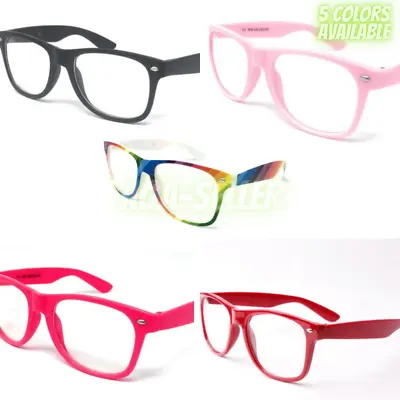 Clear Lens Glasses Nerd Geek Fake Eye Wear Men Women Fashion Square Frame Uniqe • £4.79