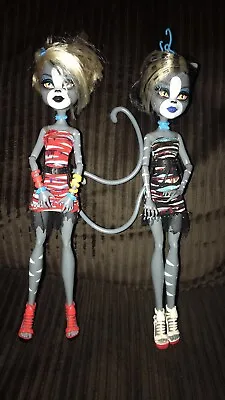 $90 • Buy Monster High Doll Werecat Sister Dolls Meowlody And Purrsephone Cat Twins Mattel