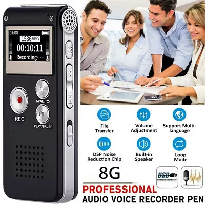 Lecture Digital Voice Recorder Dictaphone Audio MP3 Sound Mini Spy Recorder Mic • $15.89