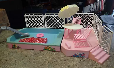 Vintage Barbie Tropical Pool & Patio Set Playset Mattel 1986 INCOMPLETE • $47.49