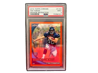 $104 • Buy 2010 Topps Chrome Tim Tebow Orange Refractor PSA 9 Rookie RC