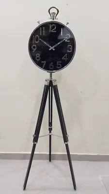 Standing Floor Clock Decorative Clock With Wooden Tripod Stand Handmade Floor • $211.65