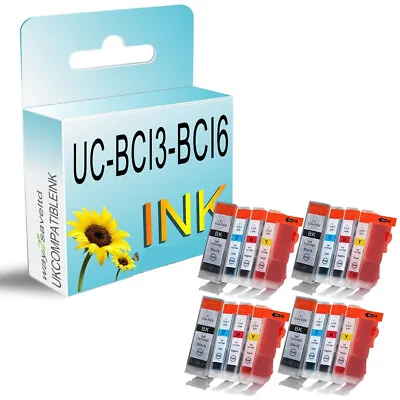 16 Ink Cartridge Replace For BCI3 BCI6 Bubble Jet I560 I865 Pixma IP3000 MP780 • £10.06