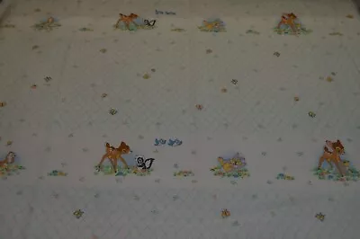 Two 37 X 47 & 39 X 48 Pieces Of Vintage Disney Bambi Thumper White Cotton Fabric • $15