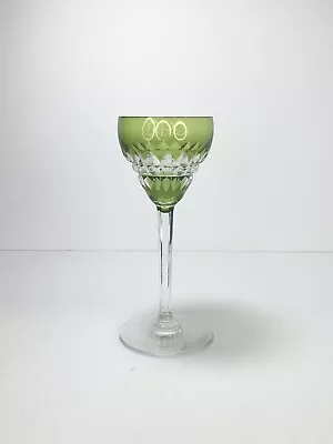 $29.99 • Buy Val St Lambert, Cut-to-Clear Green Bohemian Crystal Roemer Wine Glass 7 3/8” 4oz