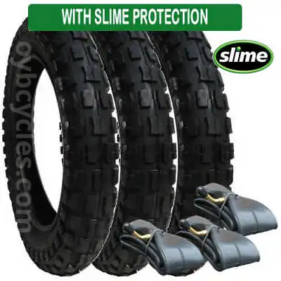 Set Of Tyres & Tubes For Quinny Freestyle Pushchairs Slime Protected • £48.95