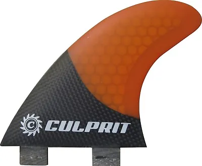 Carbon Fiber Honeycomb  Hybrid FCS Style Surfboard Fin - Orange Black - C4 • $59.99