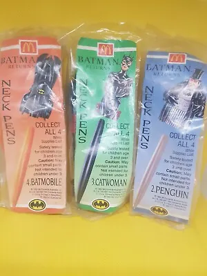 McDonalds Toys Batman Returns  Neck Pens 🎉New🎉 1992 • $14.48