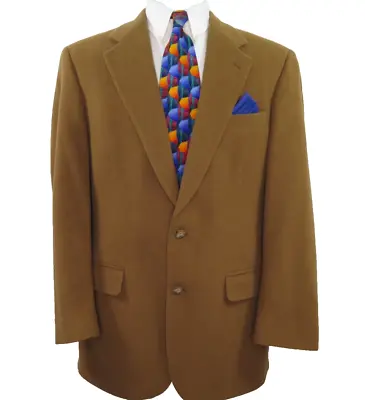 Brooks Brothers Men Pure Camel Hair Light Brown Blazer Jacket Sport Coat 40R USA • $69.96