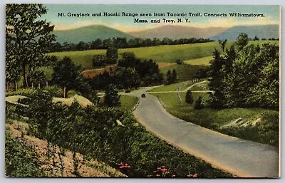 Postcard Mt Greylock & Hoosic Range From Taconic Trail MA NY Linen B139 • $4.48