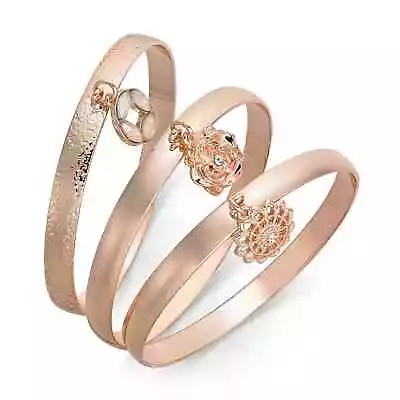 I.N.C. $30 Rose Gold 3-Pc. Set Crystal Charm Bangle Bracelets • $13.46