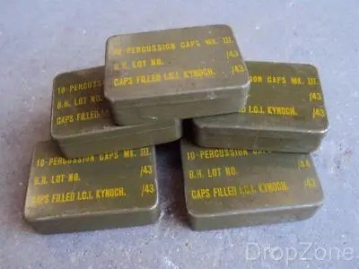 WWII US Military Army Percussion Caps Mk.III Tin - Empty 1943/1944 • $6.30