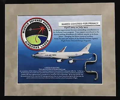 Missile Defense Agency Airborne Laser It Lab Patch & Removed Sil Cut Metal Relic • $129.99
