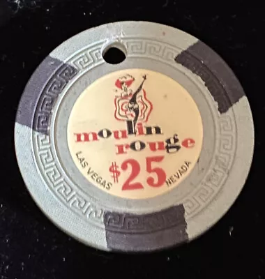 Moulin Rouge $25 Casino Chip- Obsolete Can-Can Girl • $65