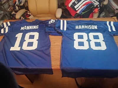 Colts Reebok Authentic Medium Marvin Harrison Large Peyton Manning Jersey Lots • $100