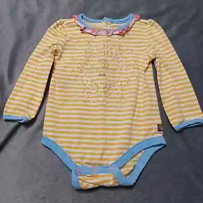 Matilda Jane Bodysuit Girls Size 12 Months Yellow Striped Long Sleeve Blouse • $15.99