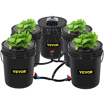 VEVOR Hydroponics Deep Water Culture DWC Hydroponic System 5 Gallon 5 Buckets • $118.99