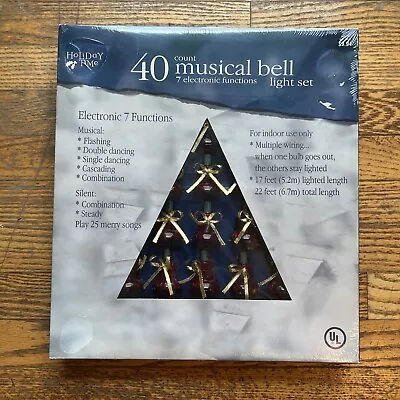 Holiday Time 40 Count Musical Bell LIGHT SET -7 Functions RED 25 Songs New!! • $65