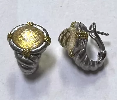 Judith Ripka Sterling Silver & 14K Gold Clad & Gold Leaf Doublet Earrings  • $129