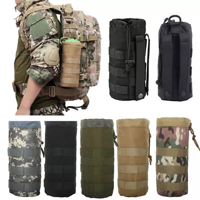 Tactical Molle Water Bottle Bag Military Belt Holder Drawstring Kettle Pouch US • $6.97