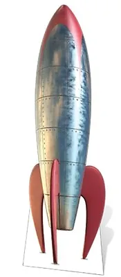 Retro Space Rocket 1950's Style Cardboard Cutout Figure 186cm Tall - Party Fun • £39.99