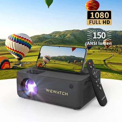 $399.99 • Buy WiFi Bluetooth Projector, WEWATCH Native 1080P Mini Portable Projector, 260 