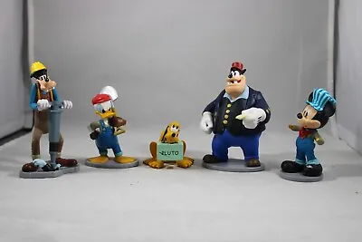 Disney Store Mickey Mouse PVC Figure Play Set Lot Of 5 - Train/Construction • $14.95