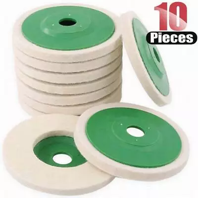 £2.99 • Buy 10PCS 4'' Wool Buffing Polishing Angle Grinder Wheel Felt Pads Buffer Buff Discs