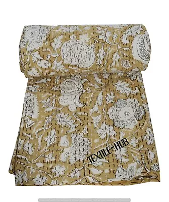 £35.99 • Buy Indian Handmade Vintage Quilt Kantha Bedspread Throw Cotton Blanket Ralli Gudari