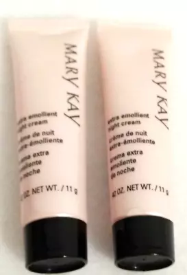 Mary Kay Extra Emollient Night Cream LOT Of 2! Travel Size - .42 Oz.  Free Ship • $13.95