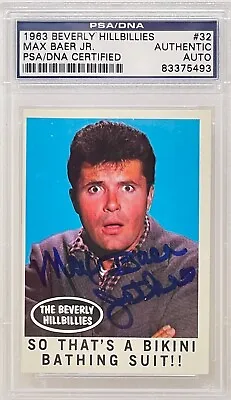 Max Baer Jr. Signed 1963 Topps Beverly Hillbillies CARD #32 Jethro Clampett PSA • $299.99